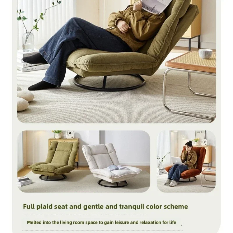 New rotating sofa chair, living room balcony fabric lazy sofa, adjustable backrest rotating leisure chair swivel chair - 1503 - Image 5