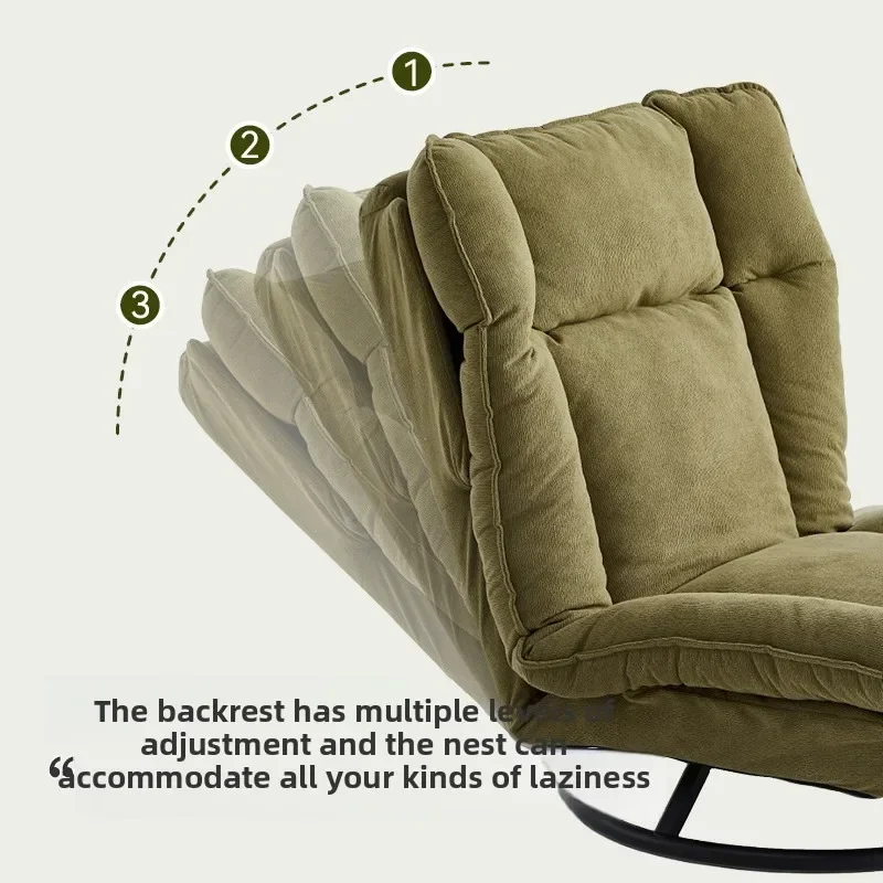 New rotating sofa chair, living room balcony fabric lazy sofa, adjustable backrest rotating leisure chair swivel chair - 1503 - Image 2