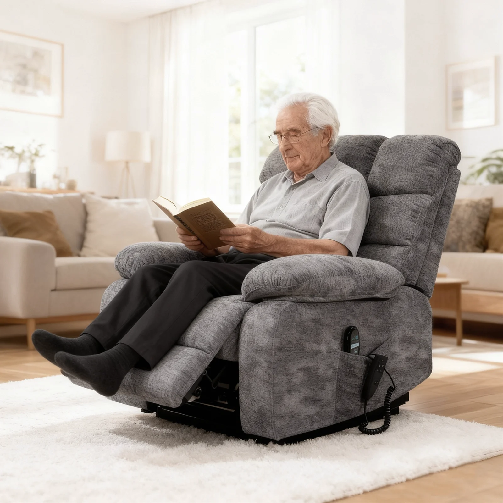 Redlife Oversized Recliner Chair with Heat and Massage, Power Lift Recliner Chair for Elderly Large Electric Recliners for Adult –  1503