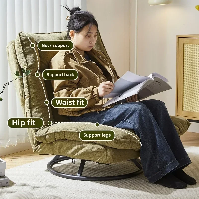 New rotating sofa chair, living room balcony fabric lazy sofa, adjustable backrest rotating leisure chair swivel chair - 1503 - Image 3