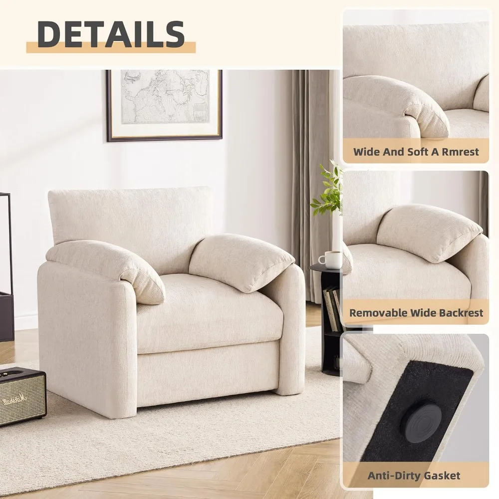 Chenille Oversized Armchair, 38.6 - Image 5