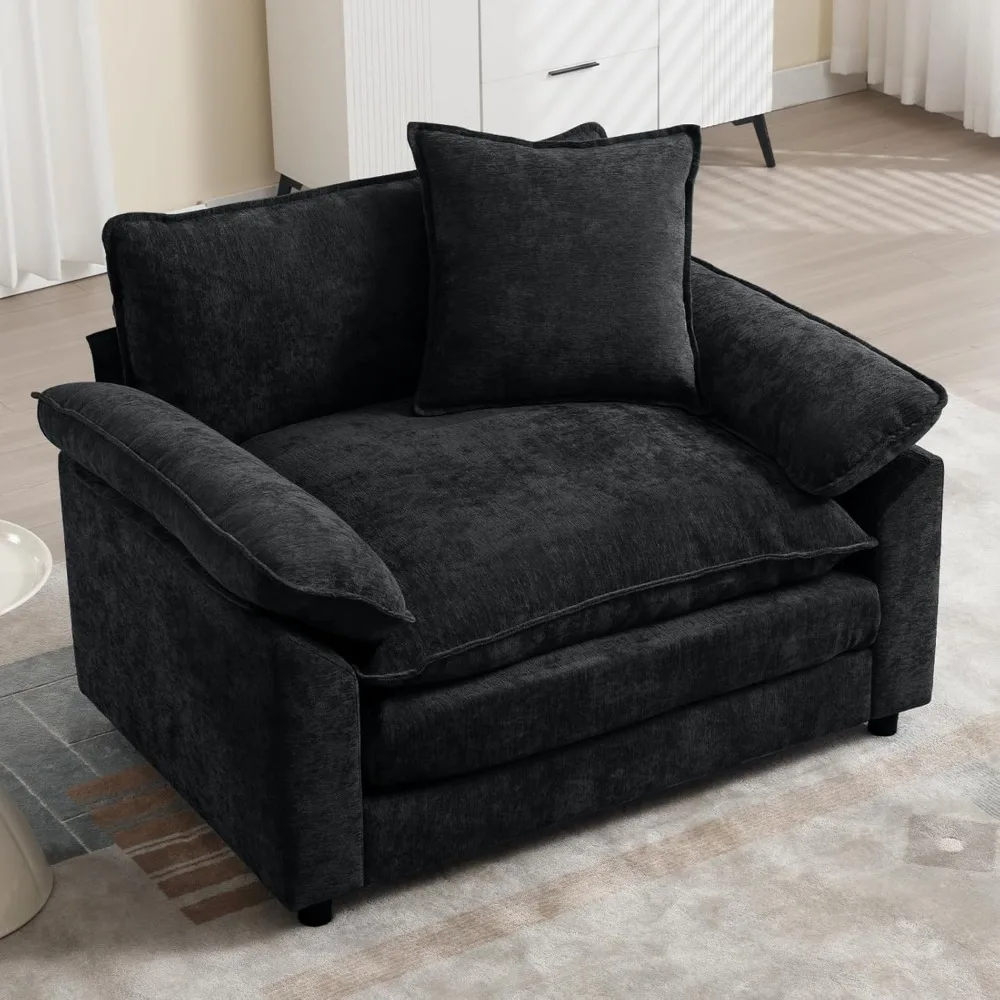 Spacious Chenille Lounge Chair: Plush Oversized Armchair for Comfortable Relaxation –  1503