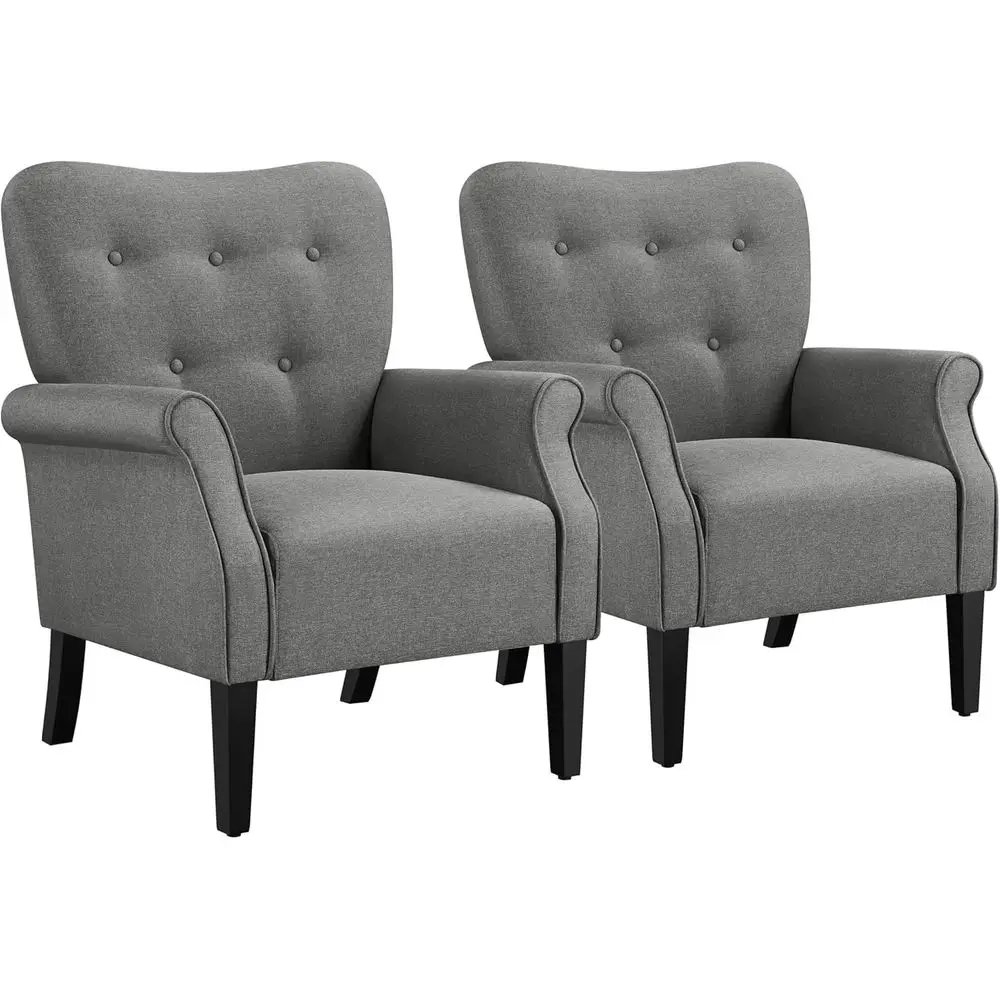 Modern Armchair, Mid Century Accent Chair with Sturdy Wood Legs and High Back for Small Space,Upholstered Fabric Sofa,Customized –  1503